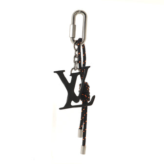 Louis Vuitton LV Shape Bag Charm and Key Holder Black in Silver
