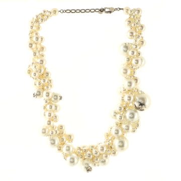 Chanel Cluster Choker Necklace Faux Pearls with Metal XL