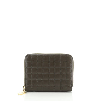 Celine C Charm Zip Around Wallet Quilted Leather Compact