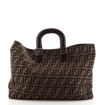 Fendi Vintage FF Handle Tote Zucca Canvas Large