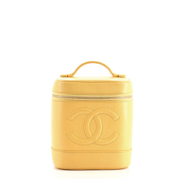Chanel Vintage Timeless Cosmetic Case Caviar Tall