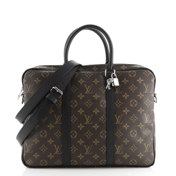Louis Vuitton Porte-Documents Voyage Bag Macassar Monogram Canvas