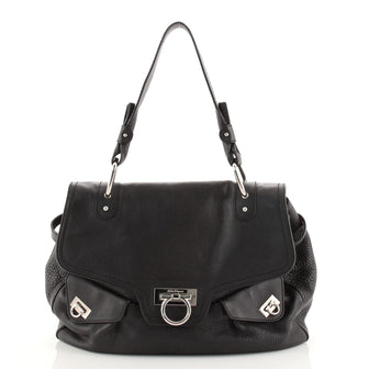 Salvatore Ferragamo Front Pocket Shoulder Bag Leather