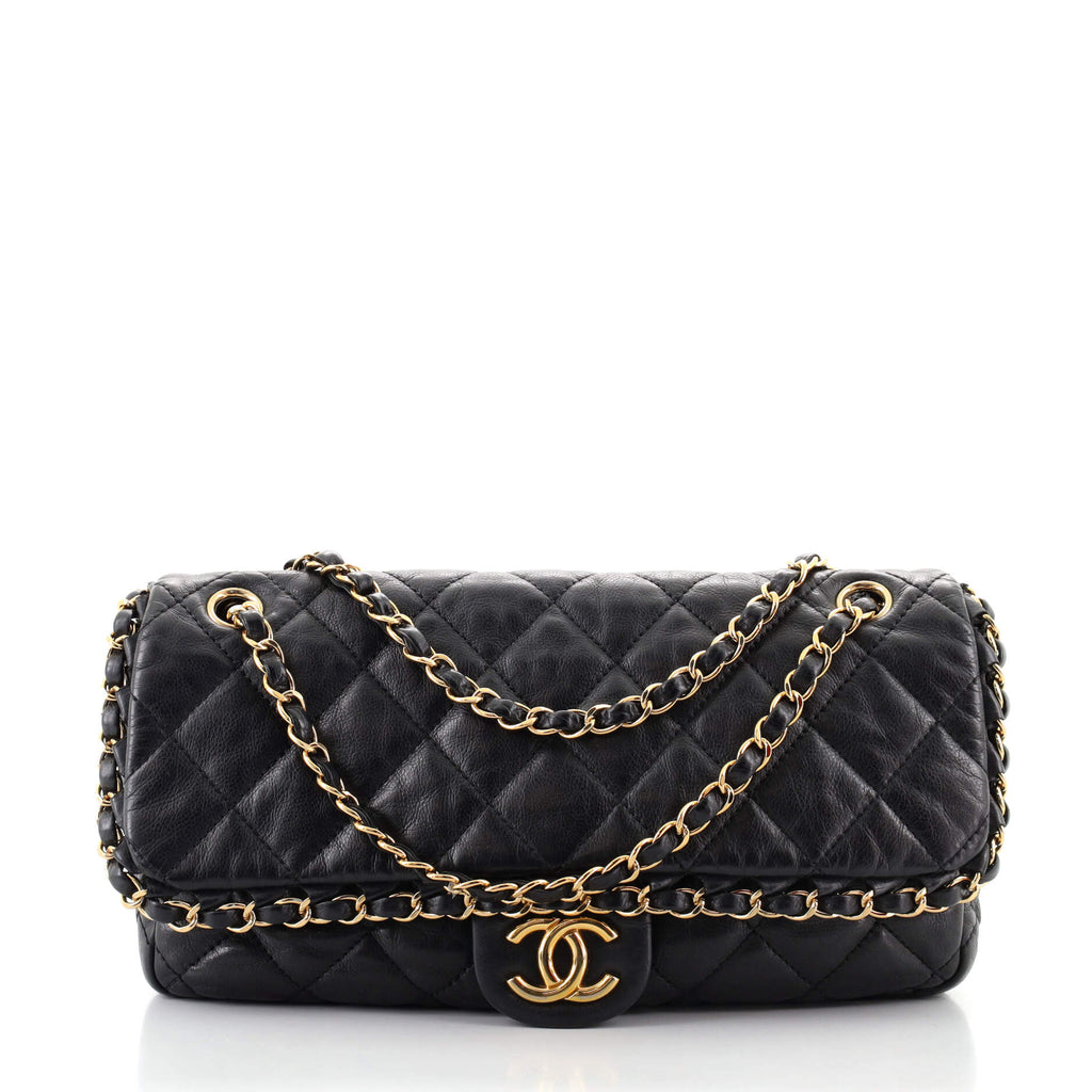Chanel Chain Me Flap Bag Quilted Calfskin Medium Black 9345869