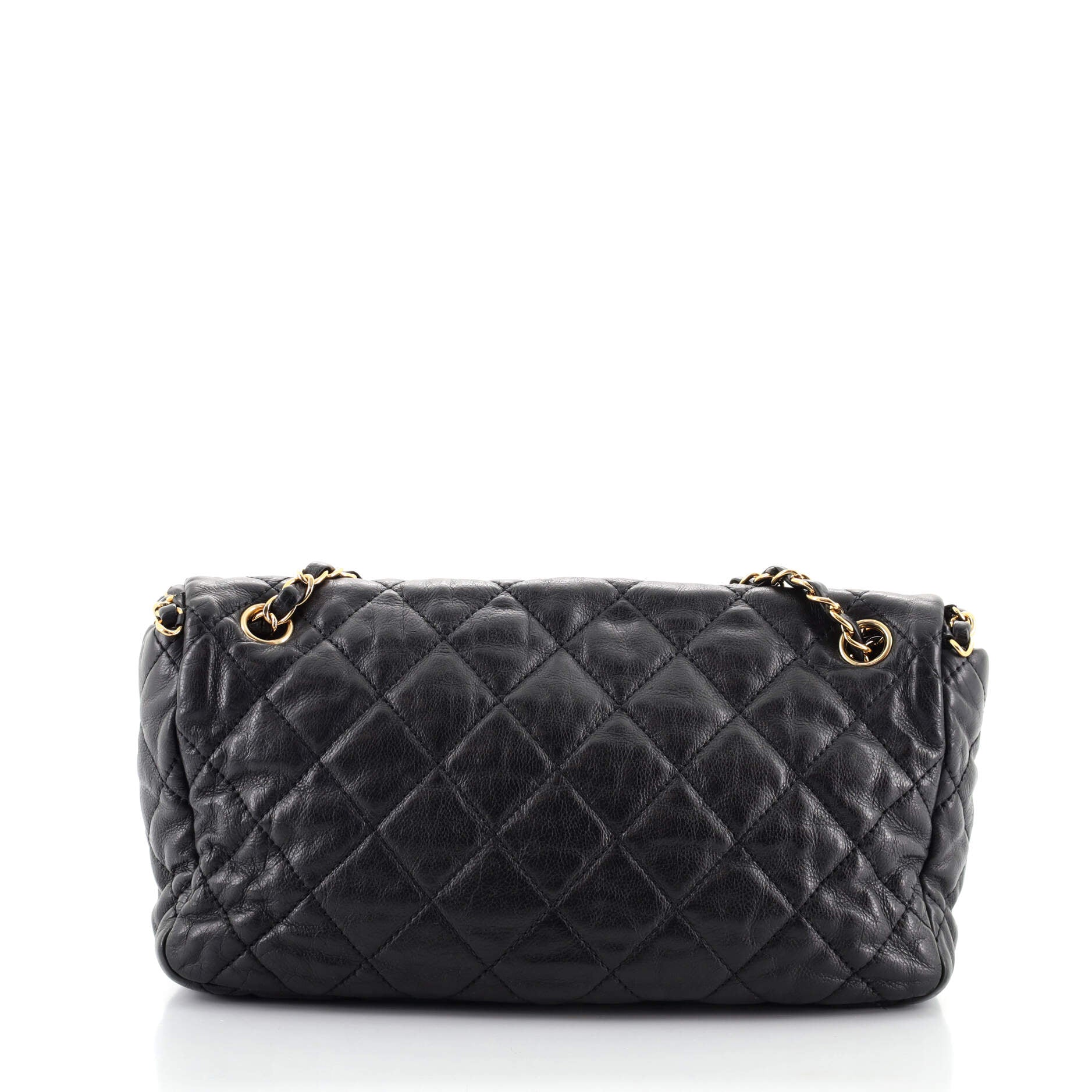 m　CHANEL Chanel Chain Me Flap Bag Quilted Calfskin Medium Black 9345869