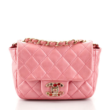 Chanel Precious Jewel Flap Bag Quilted Lambskin Mini