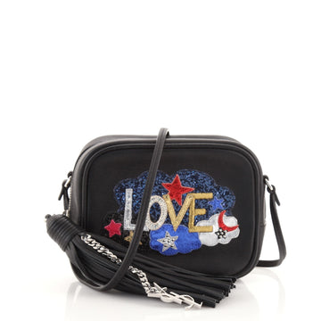 Saint Laurent Classic Monogram Blogger Crossbody Bag Patch Embellished Leather Small