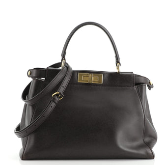Fendi Peekaboo Bag Leather with Calf Hair Interior Regular