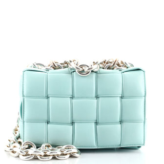 Bottega Veneta Cassette Chain Crossbody Bag Padded Maxi Intrecciato Leather