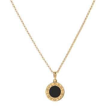 Bvlgari Bvlgari Bvlgari Pendant Necklace 18K Yellow Gold with Onyx