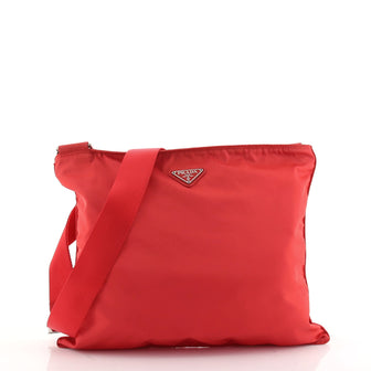 Prada Zip Top Messenger Bag Tessuto Large