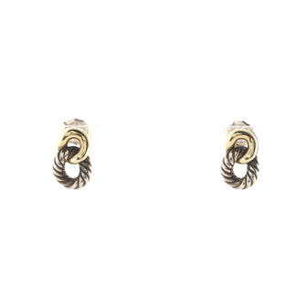 David Yurman Belmont Curb Link Drop Earrings Sterling Silver and 18K Yellow Gold