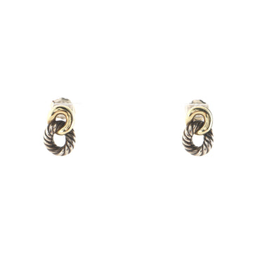 David Yurman Belmont Curb Link Drop Earrings Sterling Silver and 18K Yellow Gold