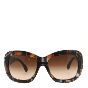 Chanel CC Oversized Sunglasses Printed Acetate