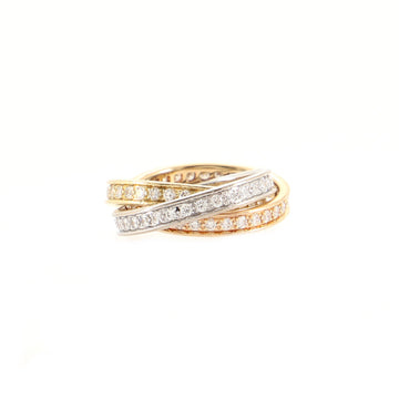 Cartier Trinity Ring 18K Tricolor Gold with Diamonds