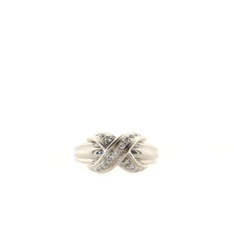Tiffany & Co. Signature X Ring 18K White Gold and Diamonds