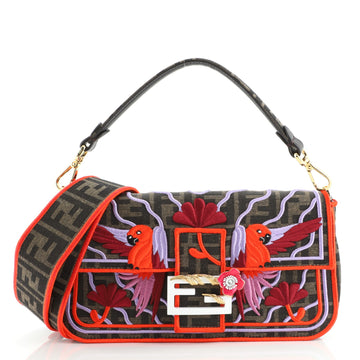 Fendi Baguette NM Bag Embroidered Zucca Canvas Medium