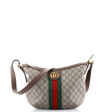 Gucci Ophidia Half Moon Hobo GG Coated Canvas Small