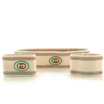 Gucci Logo Headband and Wristband Set Elastic