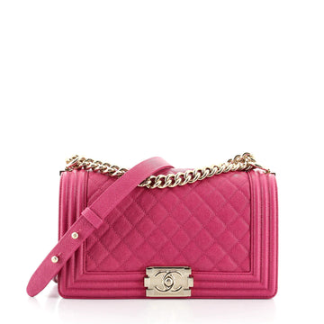 Chanel Boy Flap Bag Quilted Caviar Old Medium