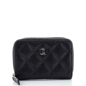 Chanel CC Zip Coin Purse Quilted Caviar Small