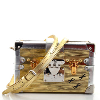 A METALLIC GOLD & SILVER EPI LEATHER PETITE MALLE WITH GOLD