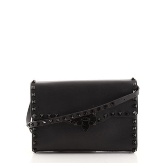 Valentino Rockstud Flip Lock Flap Bag Leather Medium