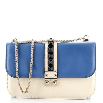 Valentino Glam Lock Covered Studs Handbag Leather Medium