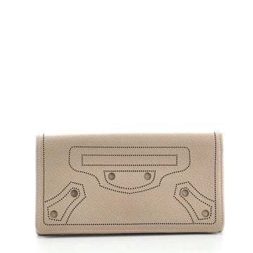 Balenciaga Blackout Flap Wallet Leather