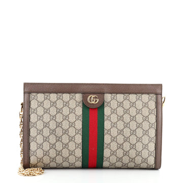Gucci Ophidia Chain Shoulder Bag GG Coated Canvas Medium