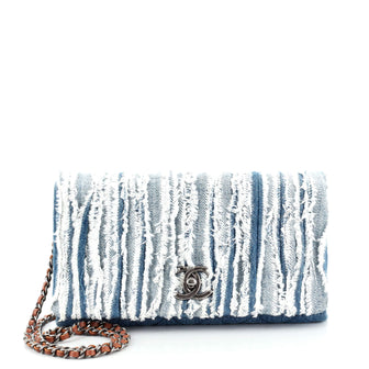 Chanel CC Chain Flap Bag Fringe Denim Medium