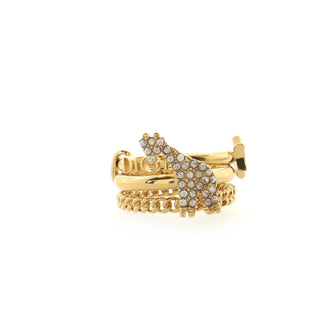 Christian Dior Giraffe Diorable Stacked Ring Metal with Crystals