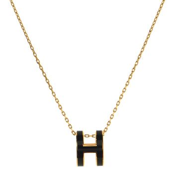 Hermes Pop H Pendant Necklace Metal and Enamel