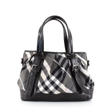 Burberry Lowry Convertible Tote Beat Check Nylon Medium