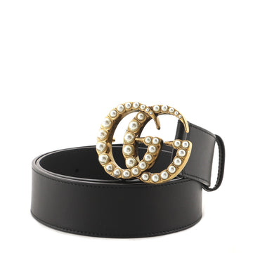 Gucci Pearly GG Marmont Belt Leather Wide