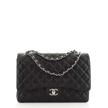Chanel Classic Double Flap Bag Quilted Caviar Maxi