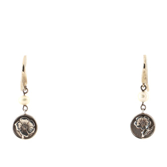 Tiffany & Co. Flower Drop Earring Earrings Sterling Silver with Pearls