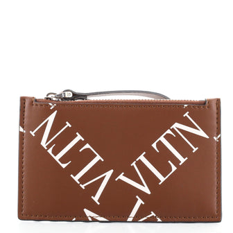 Valentino VLTN Zip Card Holder Printed Leathe