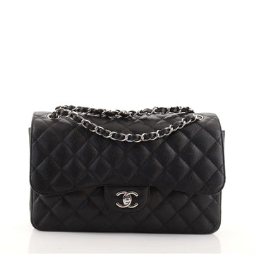 Chanel Classic Double Flap Bag Quilted Caviar Jumbo