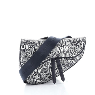 Christian Dior Shawn Stussy Saddle Crossbody Bag Printed Leather