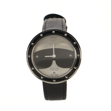 Fendi My Way Karlito Quartz Watch Stainless Steel with Faux Fur and Leather with Diamond Markers 36