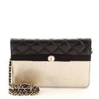 Chanel Pearl Wallet on Chain Quilted Lambskin and Calfskin