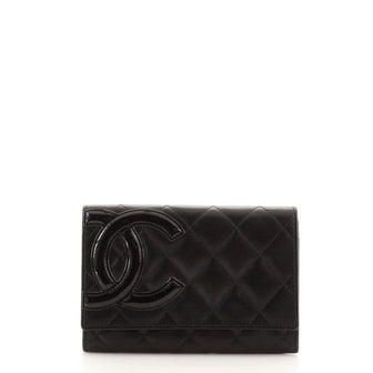 Chanel Cambon Flap Wallet Quilted Leather Small