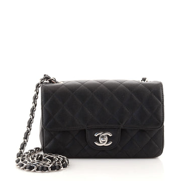 Chanel Classic Single Flap Bag Quilted Caviar Mini