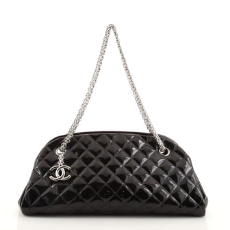 Chanel Just Mademoiselle Bag Quilted Patent Medium