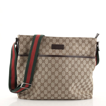 Gucci Front Pocket Web Messenger GG Canvas Medium