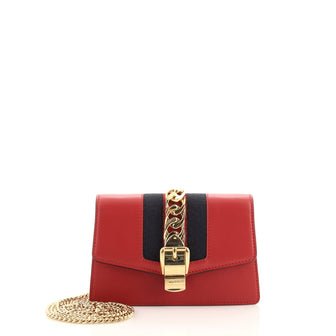 Gucci Sylvie Chain Shoulder Bag Leather Super Mini