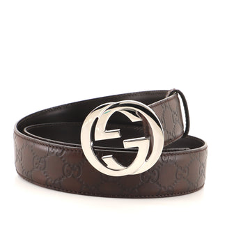 Gucci Interlocking G Belt Guccissima Leather Wide