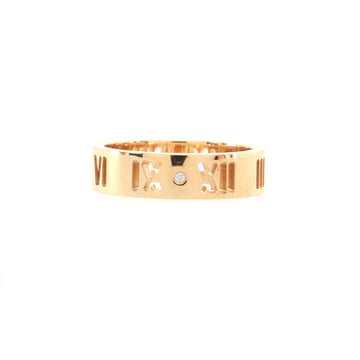 Tiffany & Co. Atlas Pierced Ring 18K Rose Gold and Diamonds 5mm