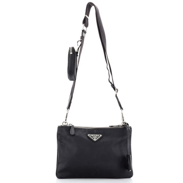 Prada Re-Edition 2000 Double Zip Shoulder Bag Tessuto Small